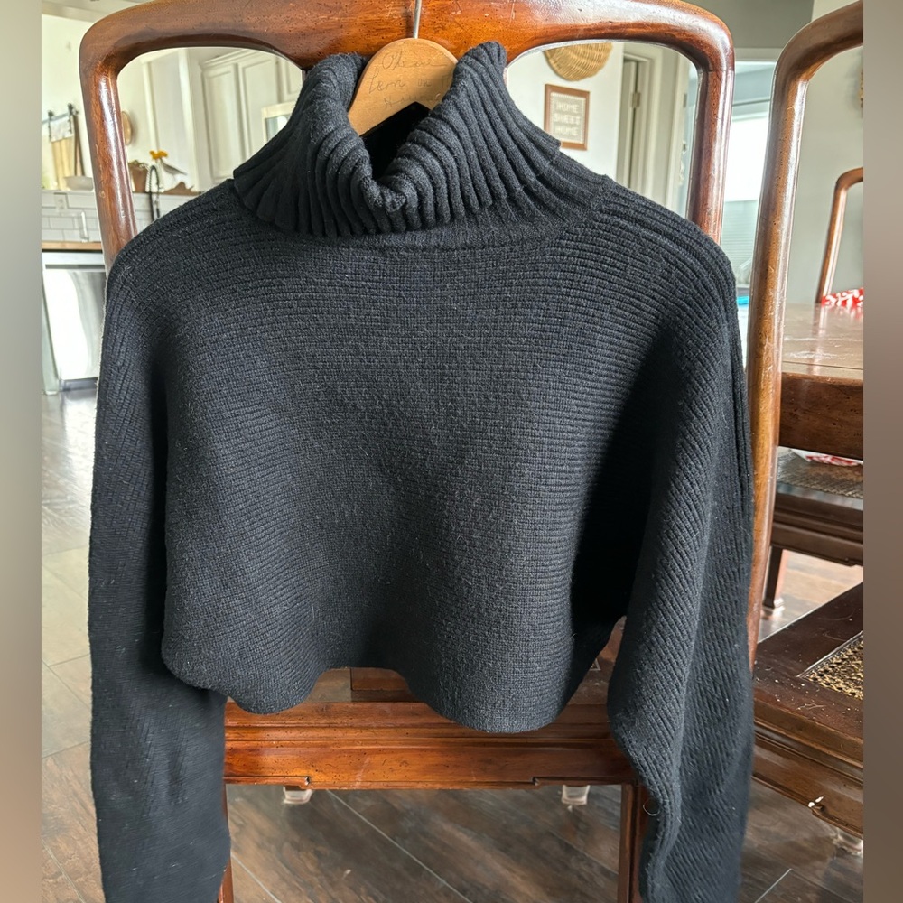House of Harlow 1960 Crop Black Sweater
